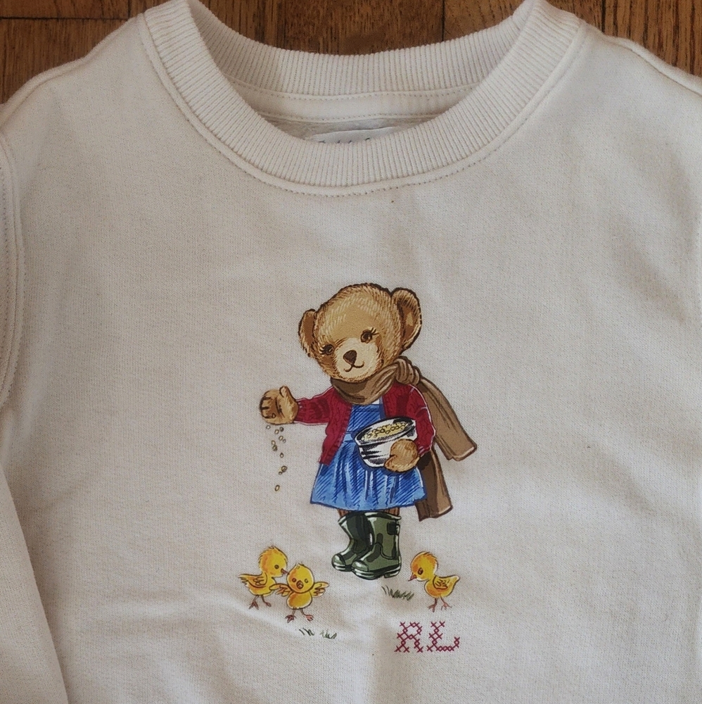 Polo Ralph Lauren Girls Pink Sweater 24 months with Teddy